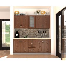 Bucatarie Zebra wenge / Fronturi MDF cedru frunza - Varianta 1